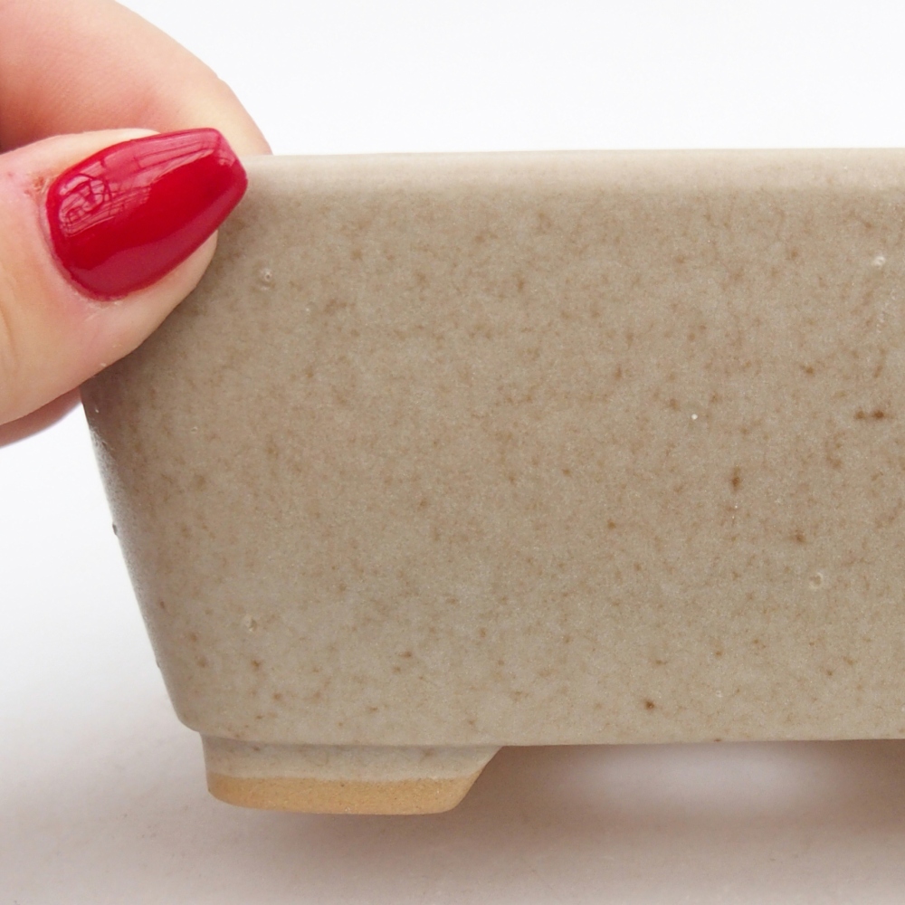 Ceramic bonsai bowl 13,5 x 10,5 x 6 cm, colour beige