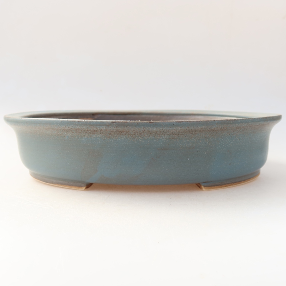 Ceramic bonsai pot, 26 x 24 x 6 cm, blue