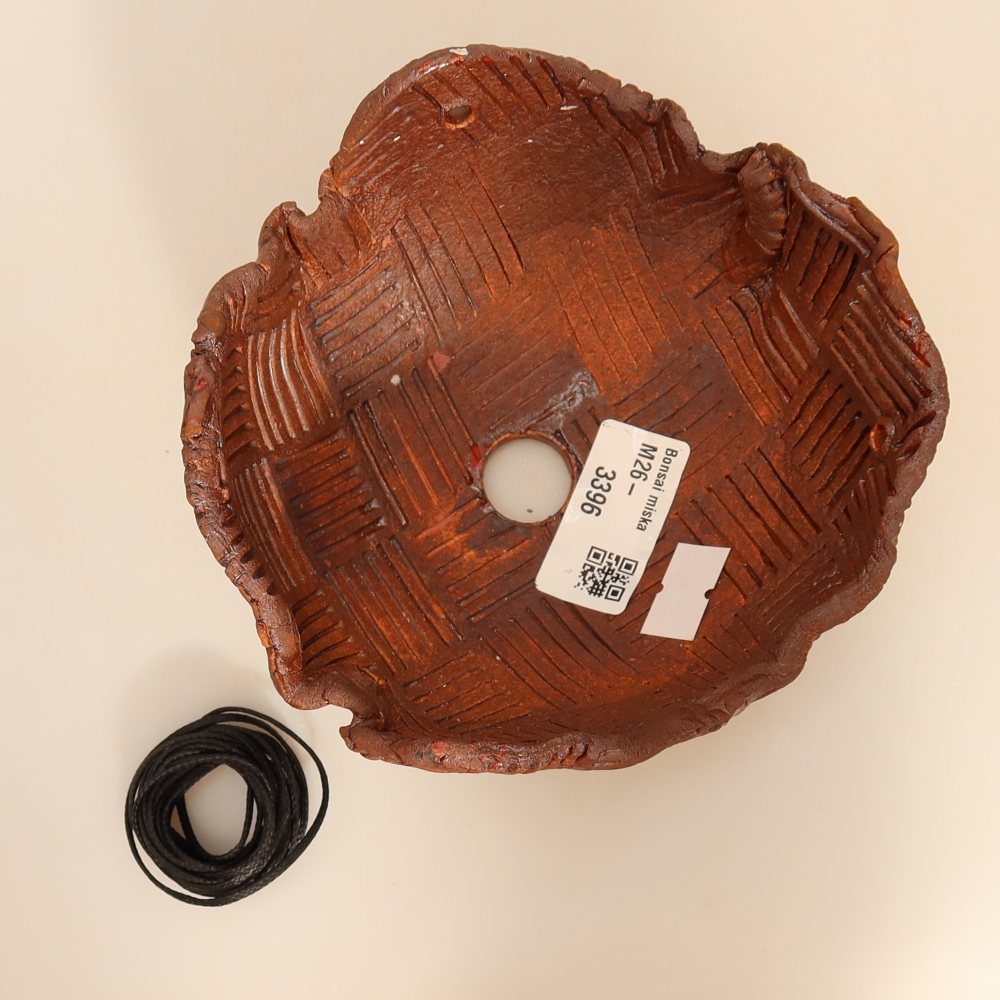 Ceramic Kokedama Pot, 13.5 x 13 x 7.5 cm, brown