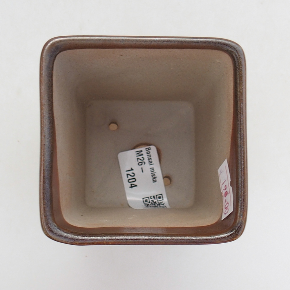 Ceramic bonsai bowl 7 x 7 x 9,5 cm, brown