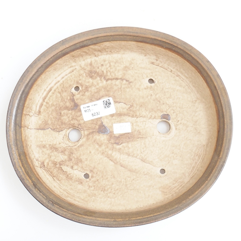 Ceramic bonsai bowl 25,5 x 23 x 5,5 cm, brown