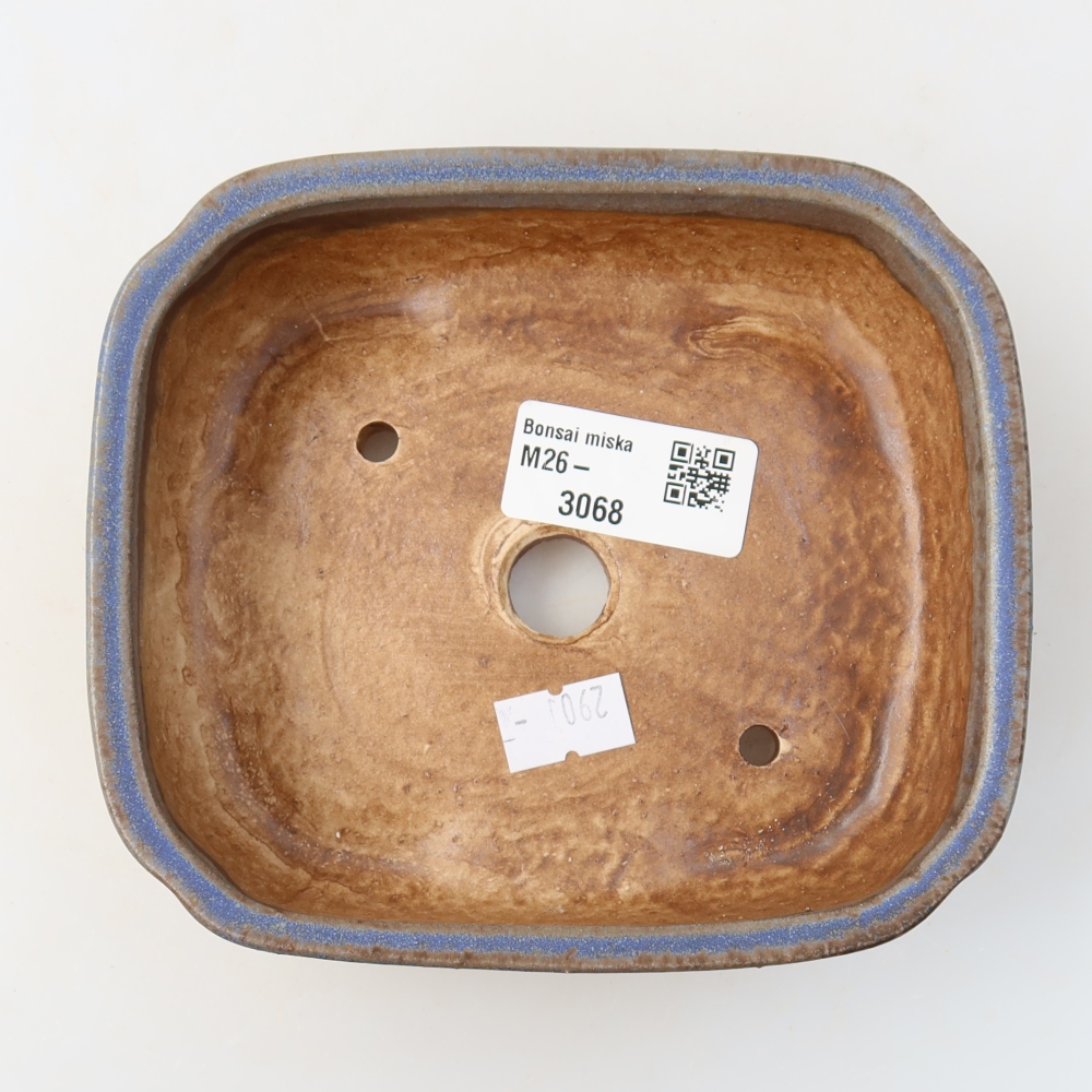 Ceramic bonsai pot, 13.5 x 12 x 4 cm, blue