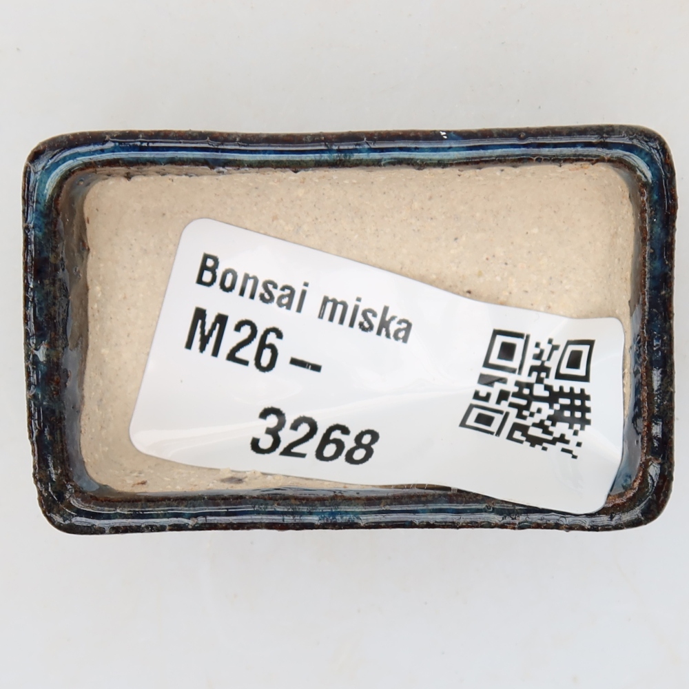 Ceramic bonsai pot, 5 x 3 x 2 cm, blue