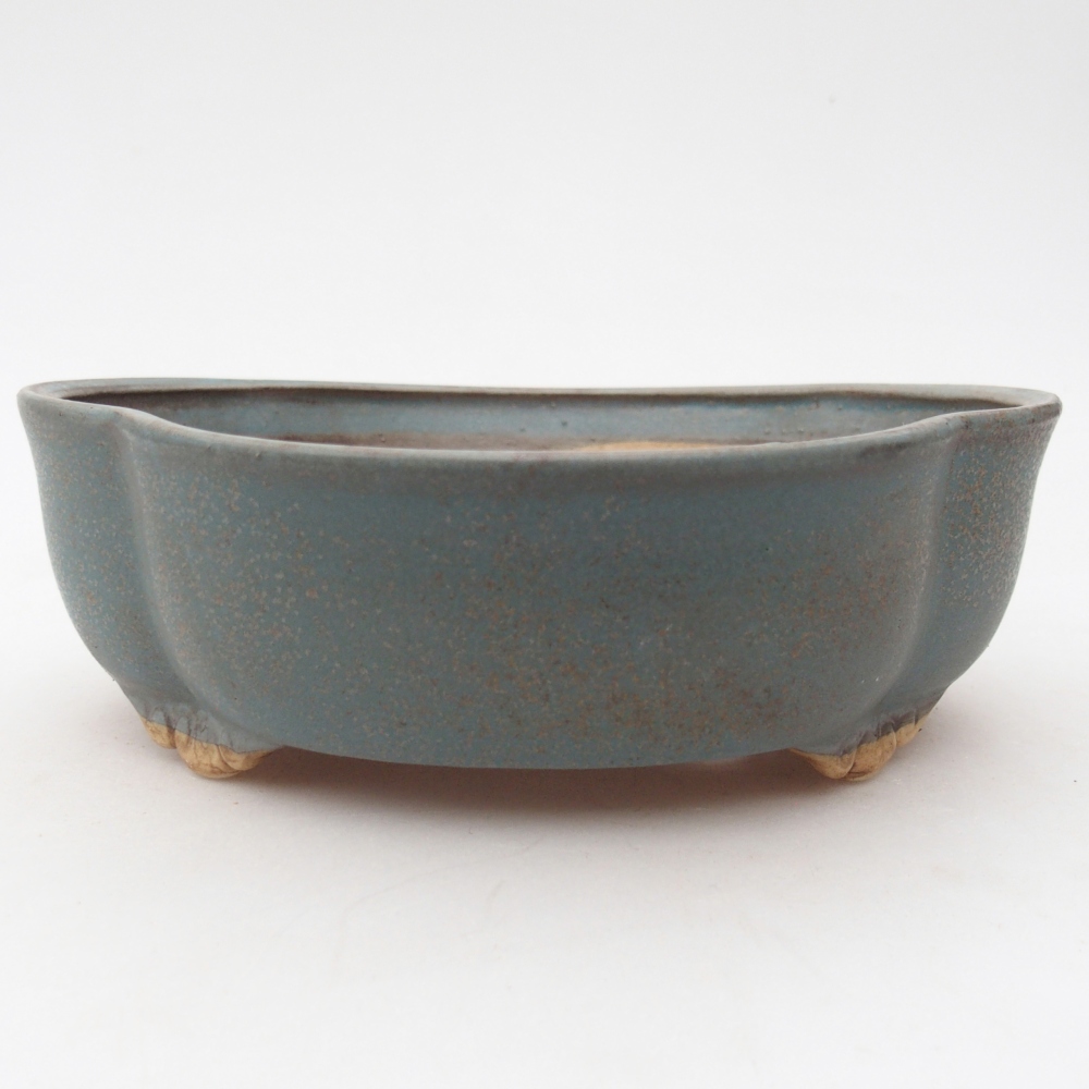 Ceramic bonsai bowl 17 x 15,5 x 5,5 cm, colour blue