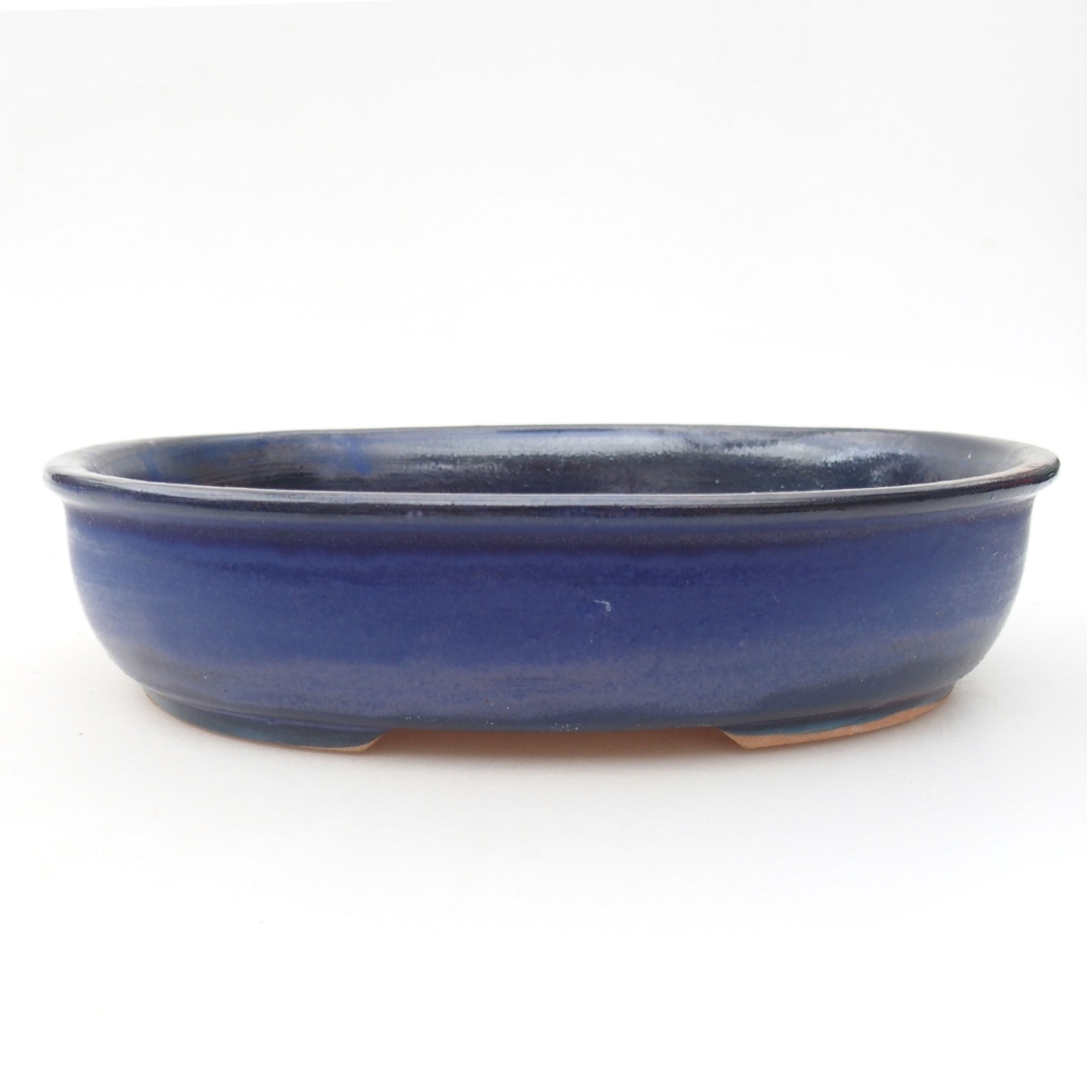 Ceramic bonsai bowl 22 x 17 x 5 cm, color blue