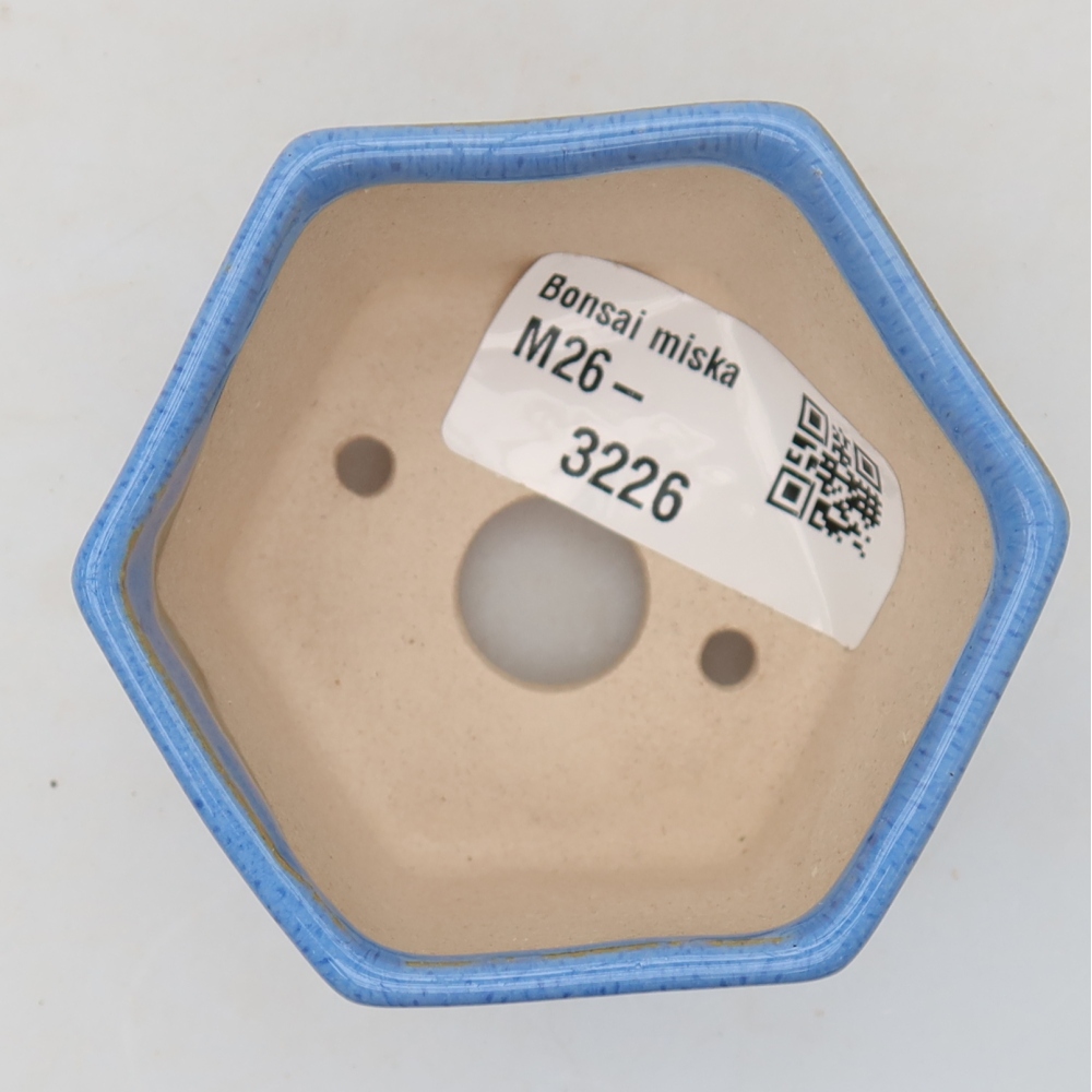 Ceramic bonsai pot, 7 x 6 x 4.5 cm, blue