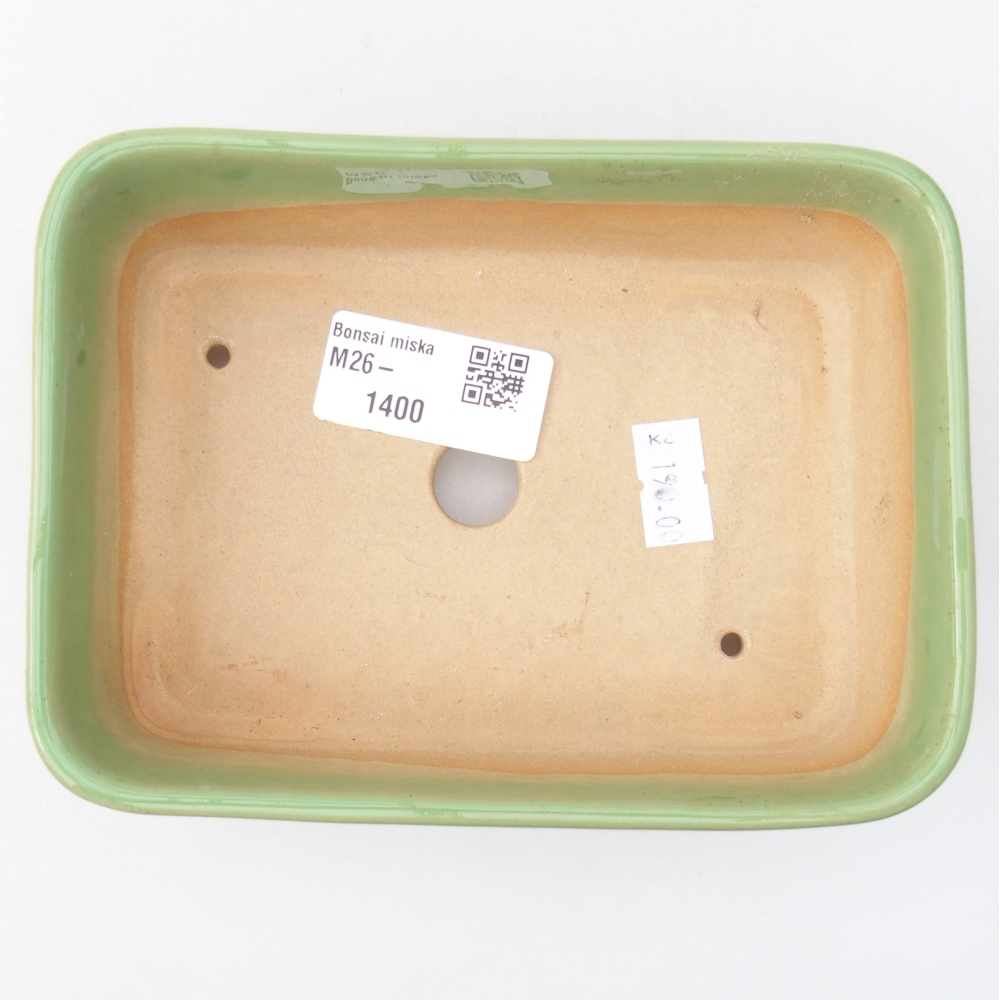 Ceramic bonsai bowl 14,5 x 10,5 x 4,5 cm, green