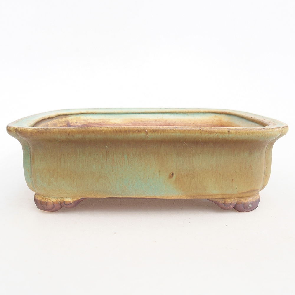 Ceramic bonsai bowl 20 x 17 x 6 cm, green