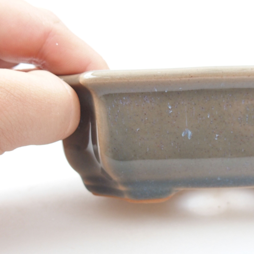 Ceramic bonsai bowl 12 x 9 x 4,5 cm, color gray