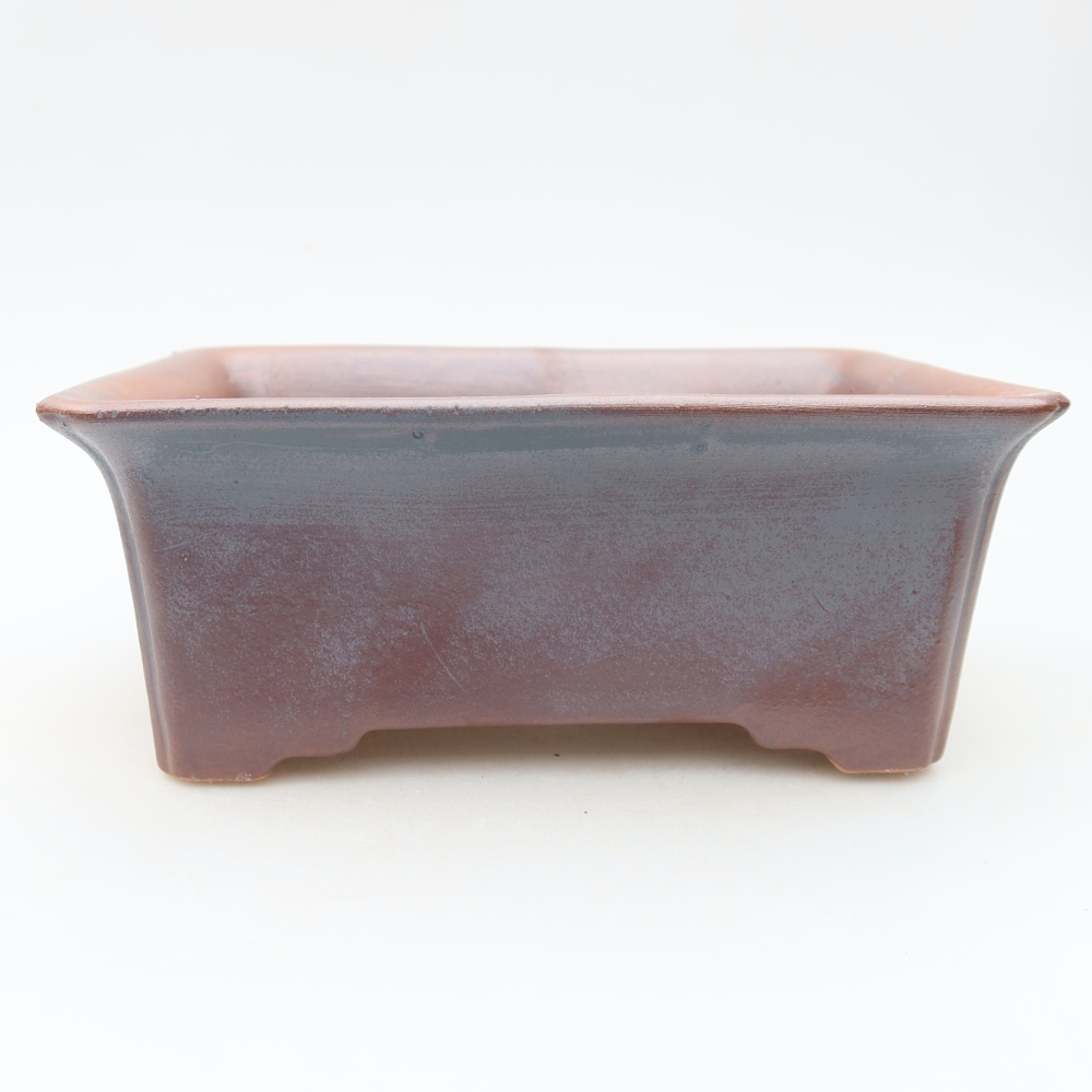 Ceramic bonsai pot, 18 x 13.5 x 7.5 cm, metallic color
