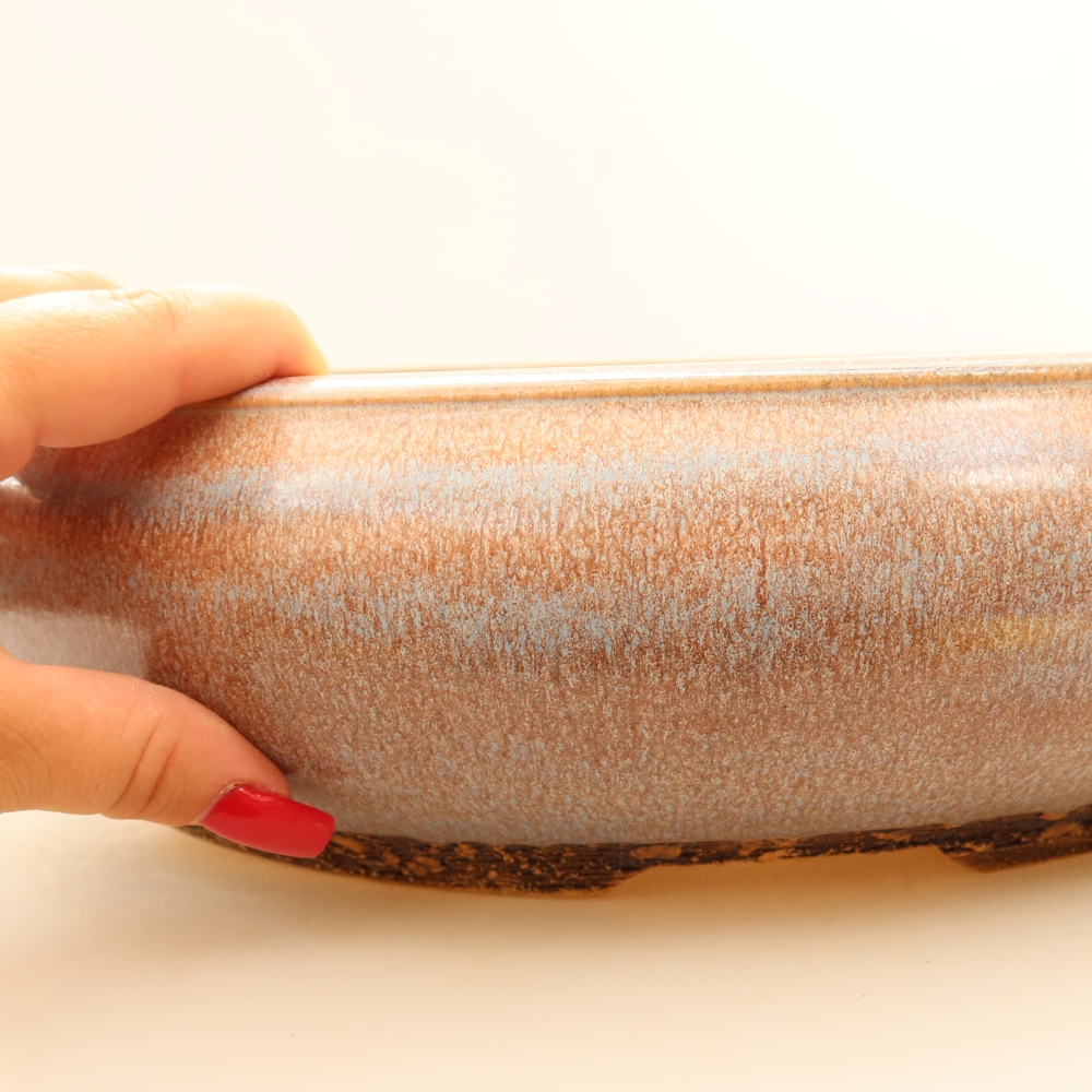 Ceramic bonsai pot, 36.5 x 36.5 x 9 cm, blue – PICKUP ONLY or pallet shipping