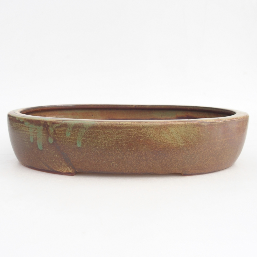 Ceramic bonsai bowl 27 x 21 x 5,5 cm, green