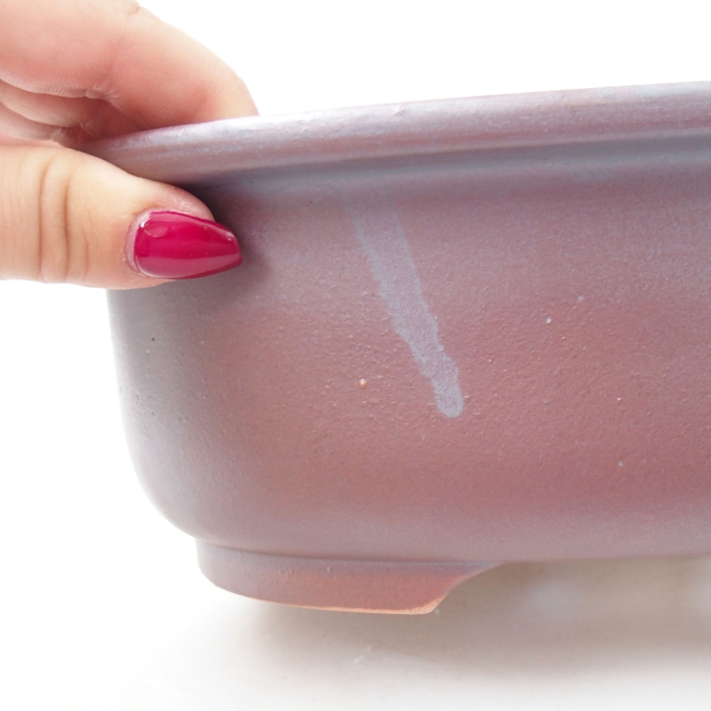 Ceramic bonsai bowl 23 x 19 x 8 cm, color metallic
