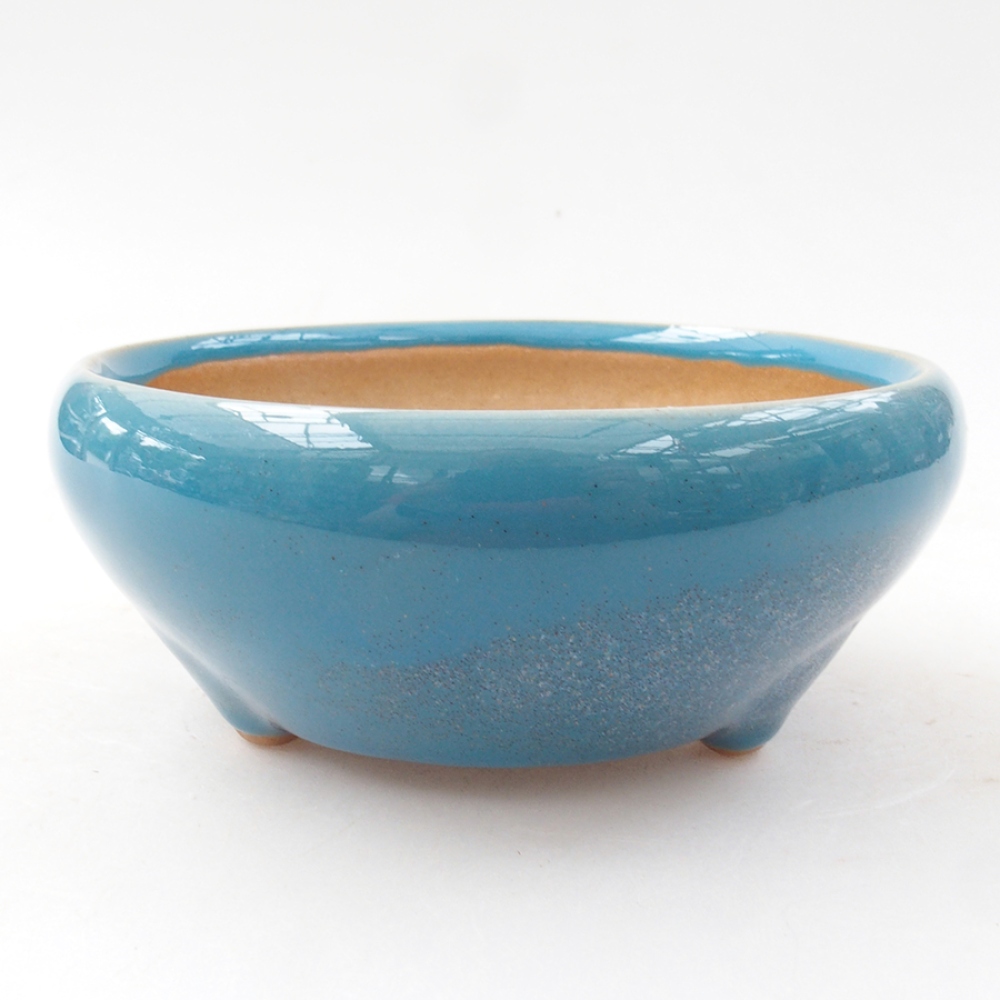 Ceramic bonsai bowl 11 x 11 x 5 cm, color blue