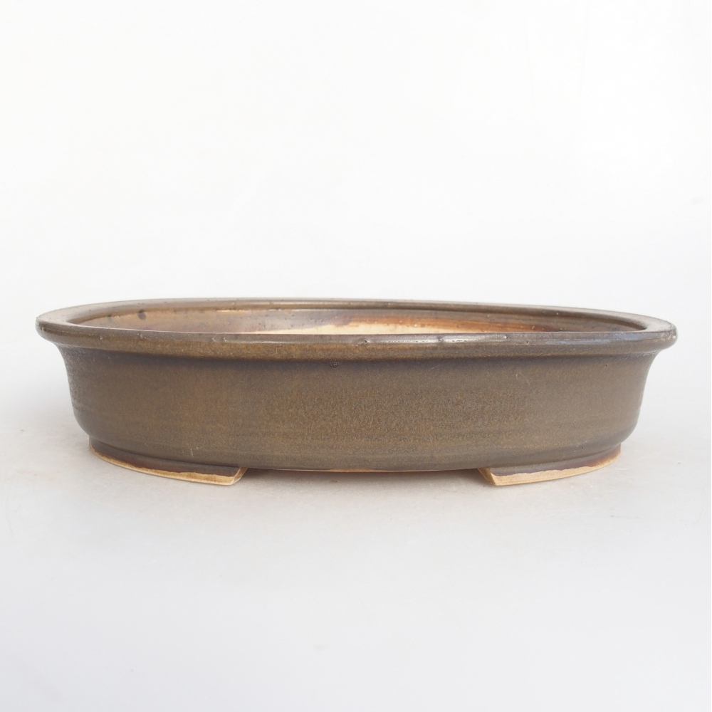 Ceramic bonsai bowl 24 x 20,5 x 5 cm, brown