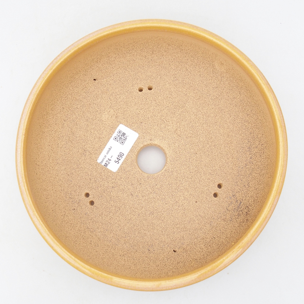Ceramic bonsai bowl 22 x 22 x 6,5 cm, color yellow