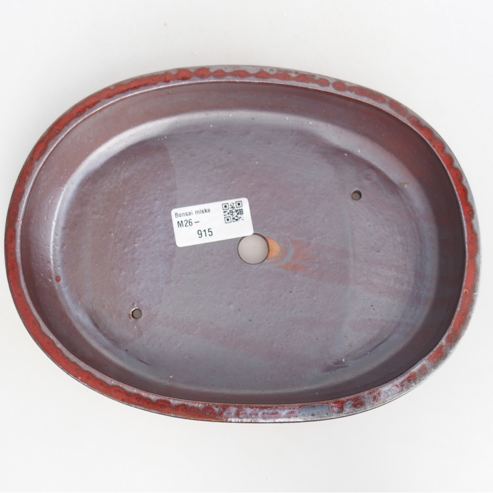 Ceramic bonsai bowl 22 x 17 x 4 cm, colour red