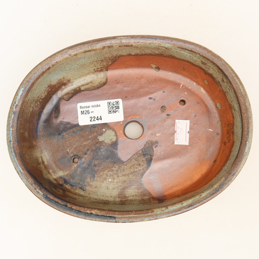Ceramic bonsai pot, 19 x 14.5 x 5 cm, brown
