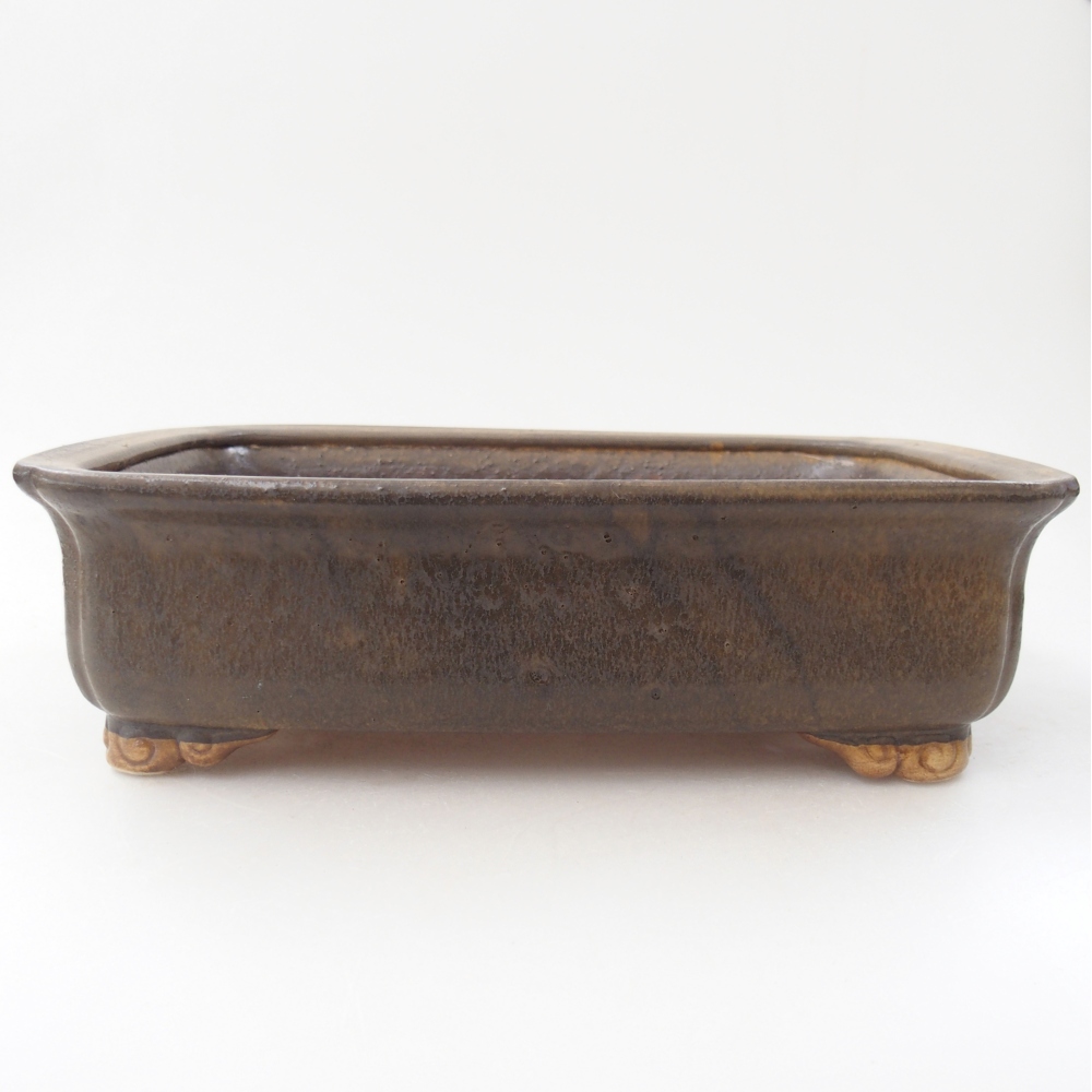 Ceramic bonsai bowl 25 x 20 x 7 cm, brown