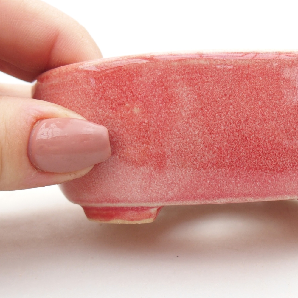 Ceramic bonsai bowl 9 x 7,5 x 3,5 cm, colour red