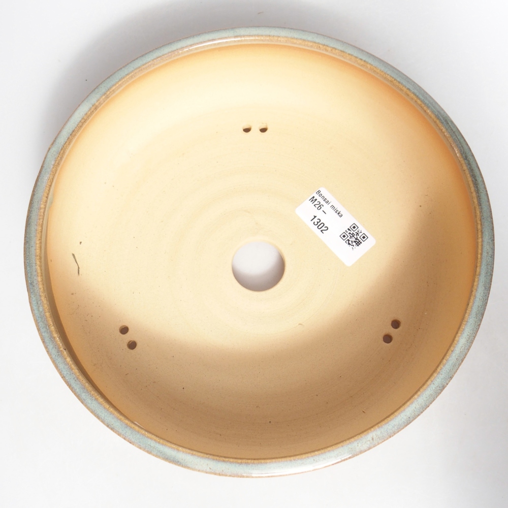 Ceramic bonsai bowl 20,5 x 20,5 x 6 cm, green