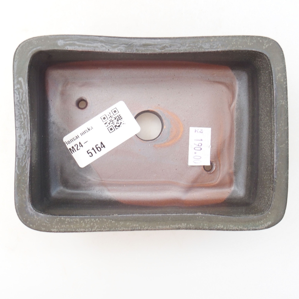 Ceramic bonsai bowl  13,5 x 9,5 x 4,5 cm, color gray