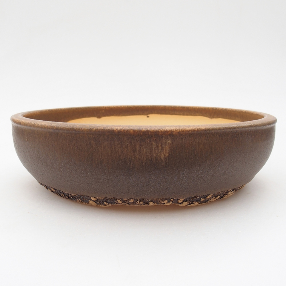 Ceramic bonsai bowl 21 x 21 x 6 cm, color brown