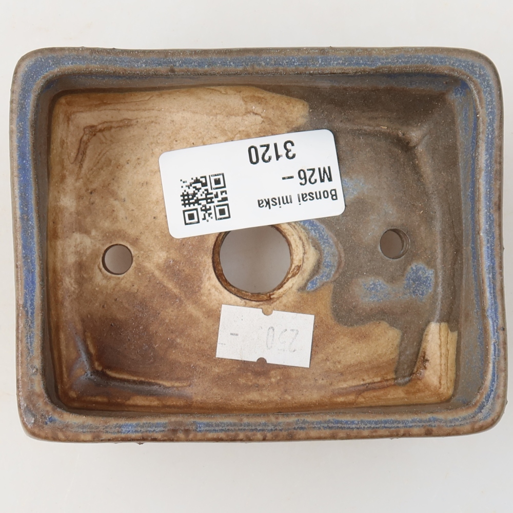 Ceramic bonsai pot, 10 x 8 x 4 cm, blue