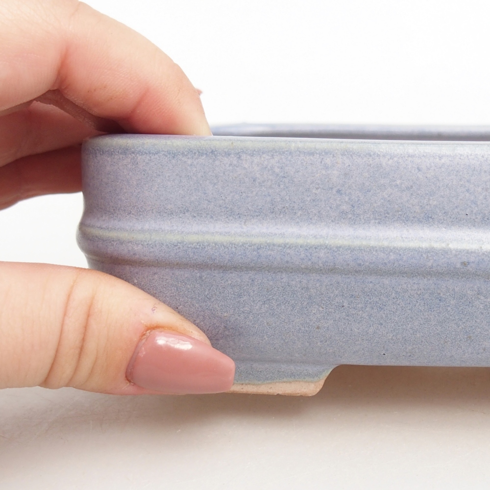 Ceramic bonsai bowl 14,5 x 12,5 x 4,5 cm, colour blue
