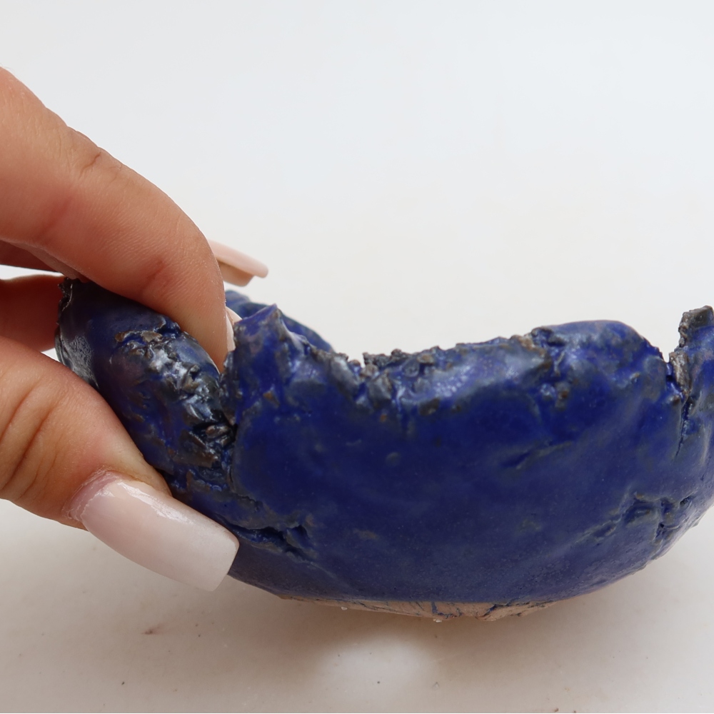 Ceramic Shell  11.5 x 10.5 x 5.5 cm, blue