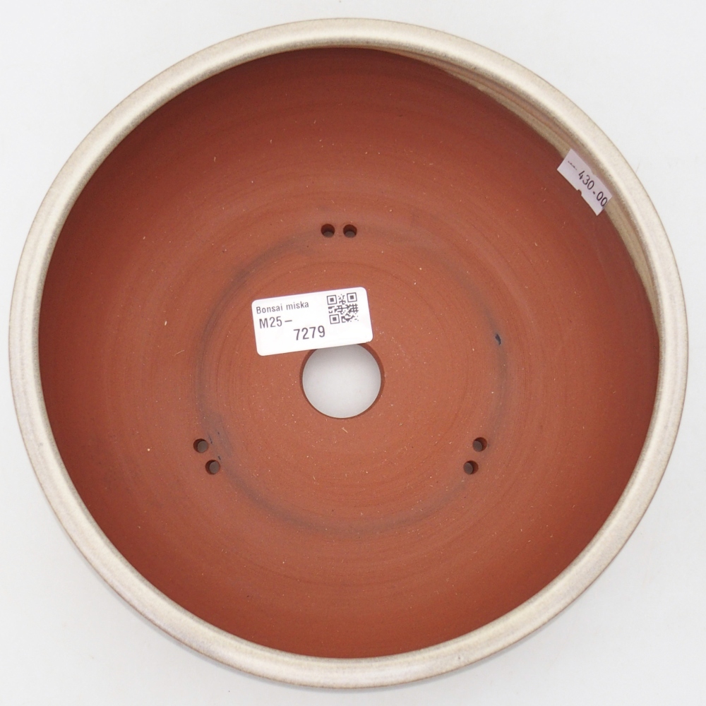Ceramic bonsai bowl 20 x 20 x 7,5 cm, colour beige