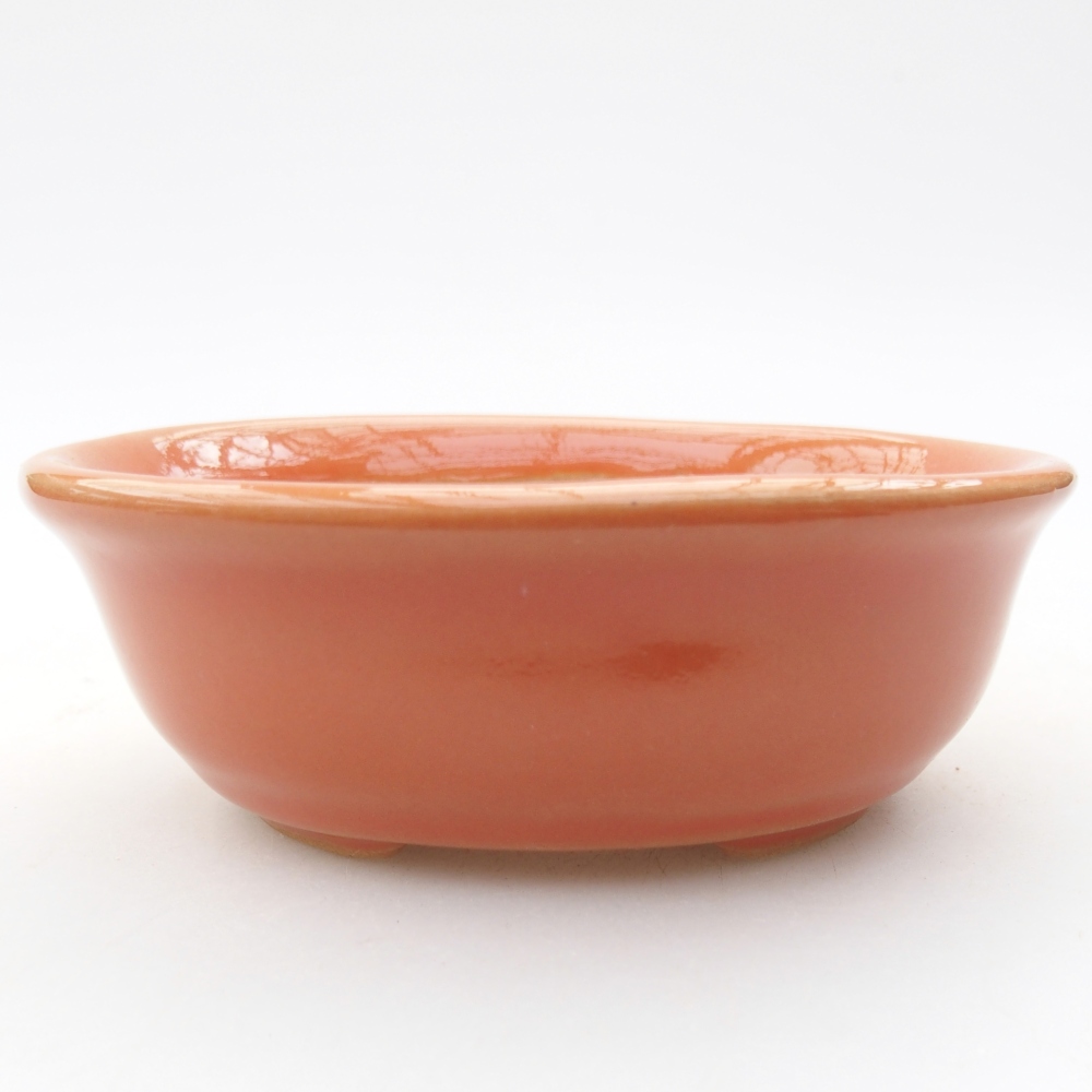 Ceramic bonsai bowl 11 x 8,5 x 4 cm, orange