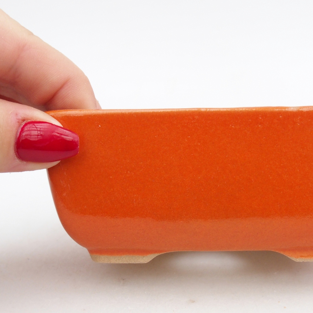 Ceramic bonsai bowl 10,5 x 7,5 x 4,5 cm, orange