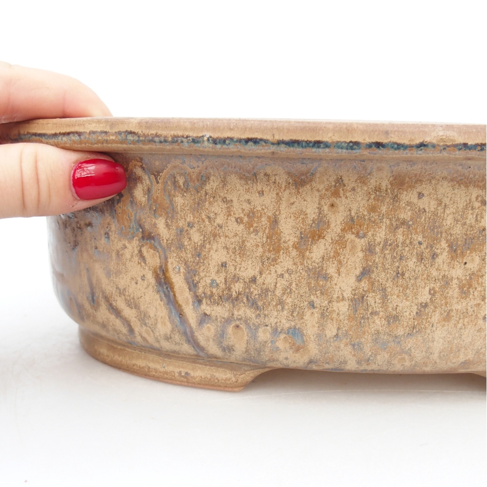 Ceramic bonsai bowl 26 x 22 x 8 cm, colour beige