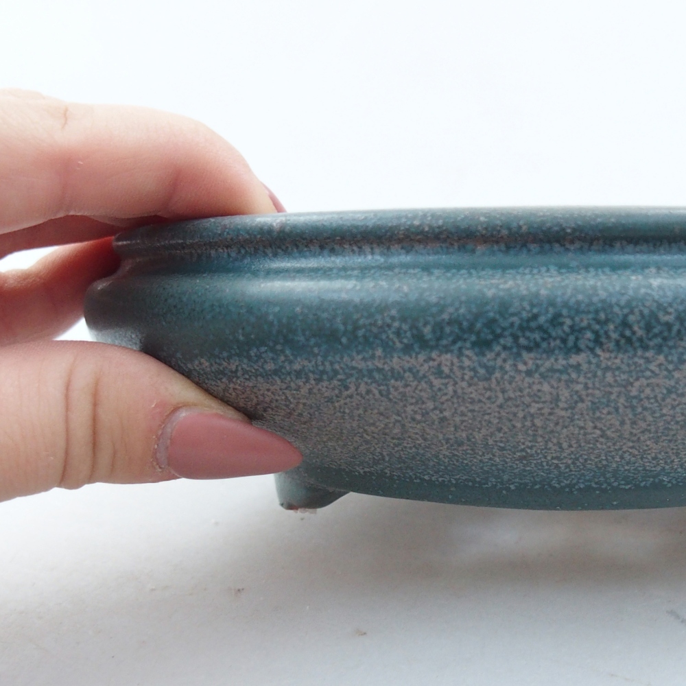 Ceramic bonsai bowl 15 x 15 x 5 cm, colour blue