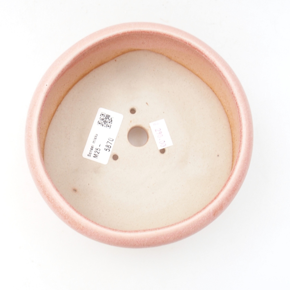 Ceramic bonsai bowl 14 x 14 x 7 cm, color pink