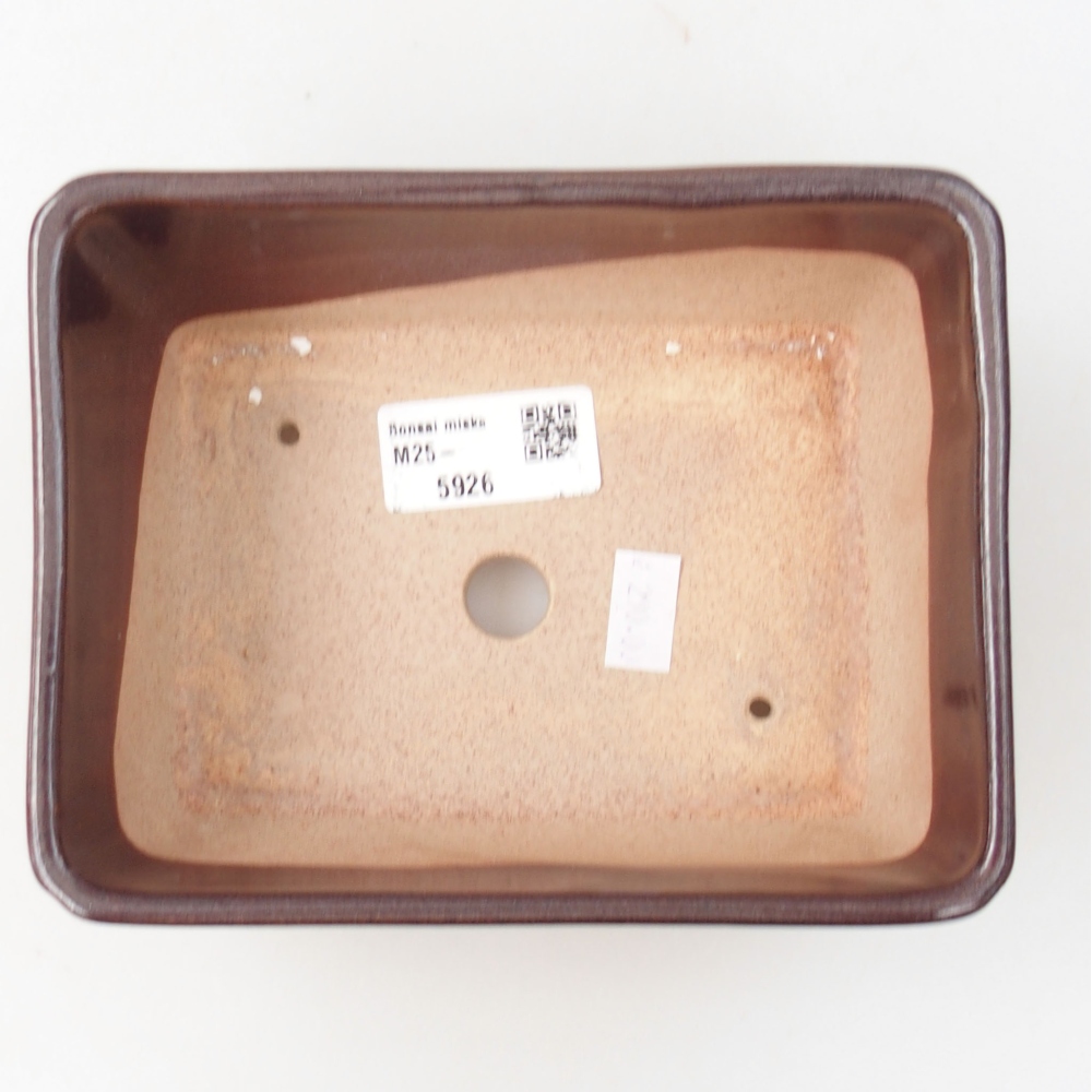 Ceramic bonsai bowl 15,5 x 12 x 6 cm, color brown