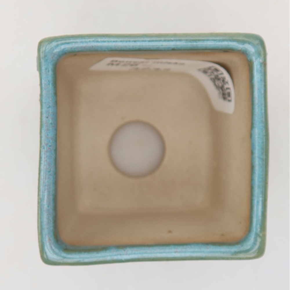 Ceramic bonsai pot, 4.5 x 4.5 x 5 cm, blue