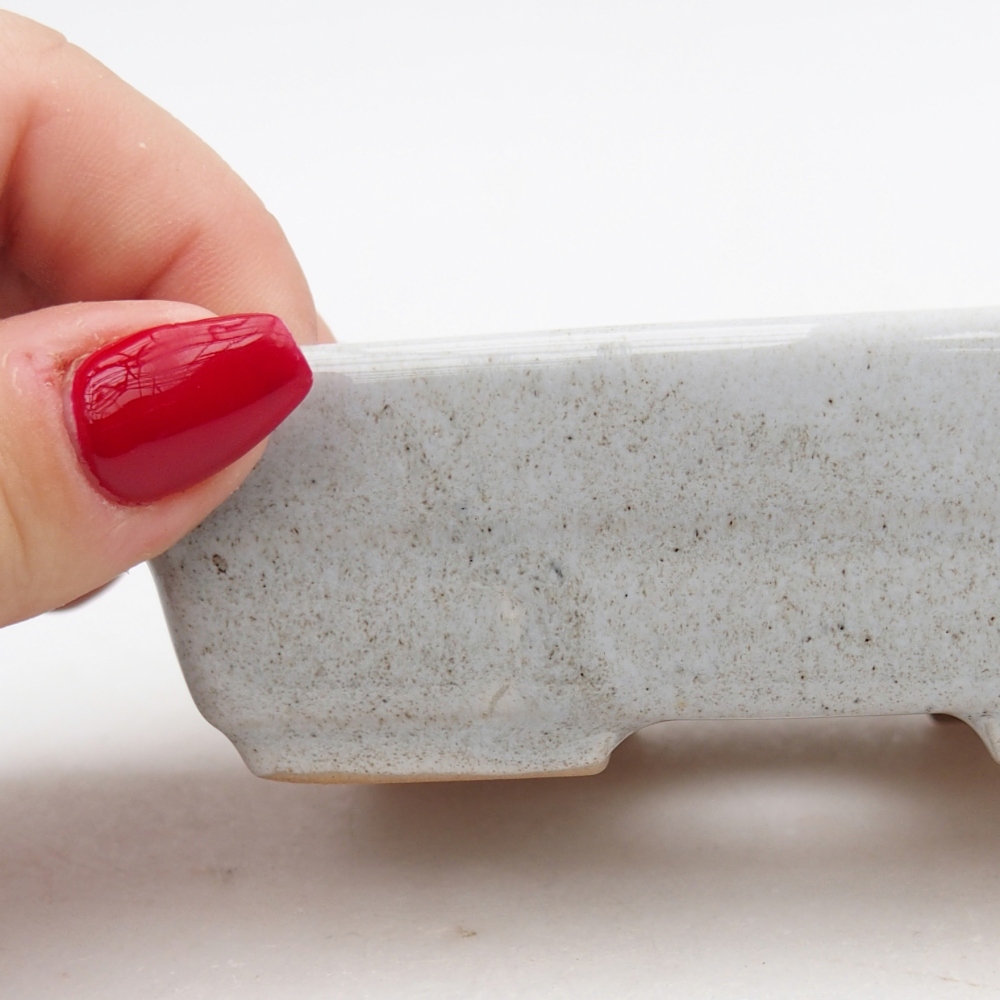 Ceramic bonsai bowl 10 x 7 x 3 cm, grey