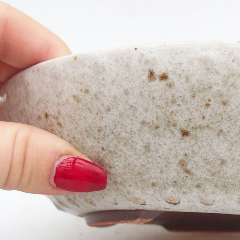 Ceramic bonsai bowl 17,5 x 17,5 x 4,5 cm, colour white