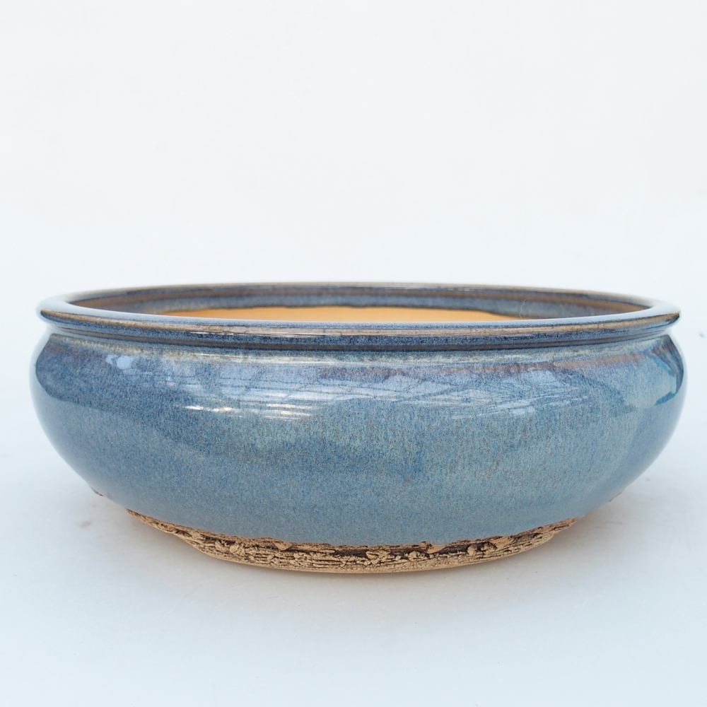 Ceramic bonsai bowl 20,5 x 20,5 x 7 cm, colour blue