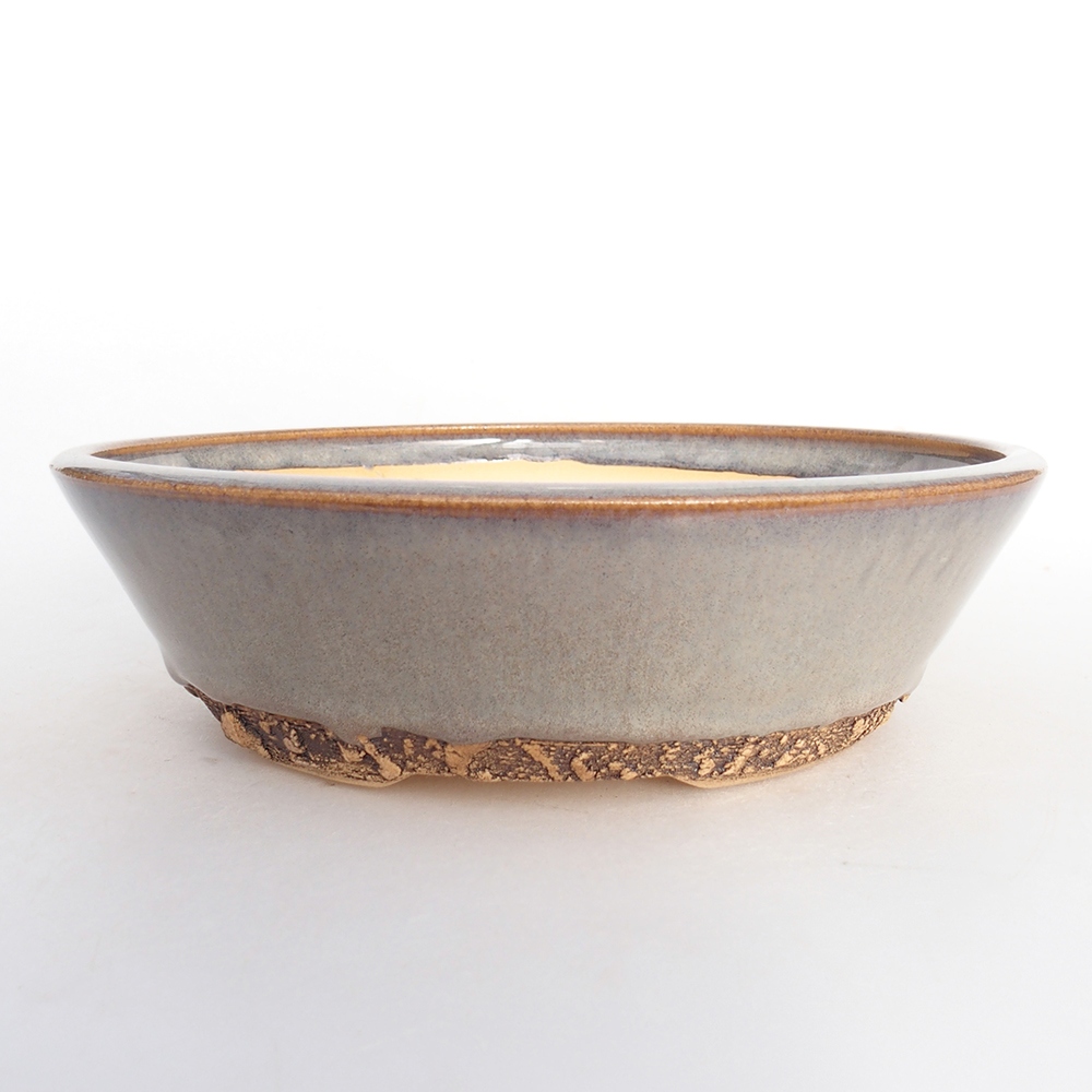 Ceramic bonsai bowl 18 x 18 x 5 cm, grey