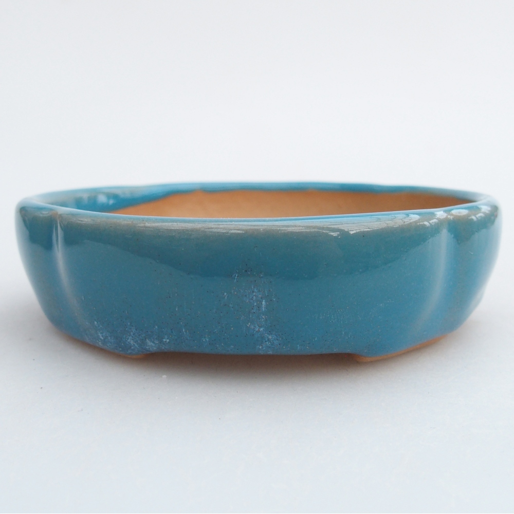 Ceramic bonsai bowl 11 x 11 x 3 cm, colour blue