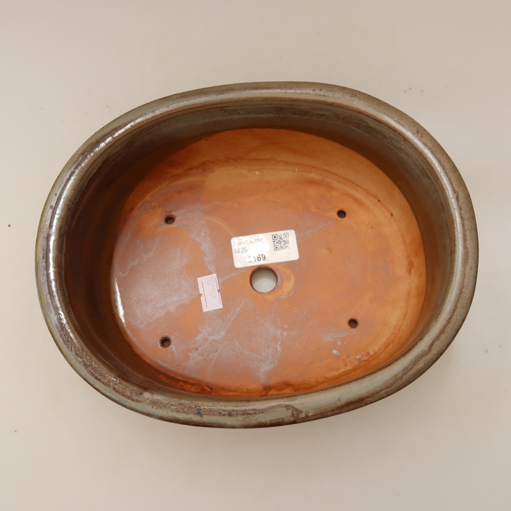 Ceramic bonsai bowl 23 x 19 x 7 cm, brown