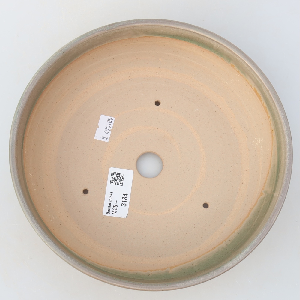 Ceramic bonsai bowl 20,5 x 20,5 x 6 cm, colour beige