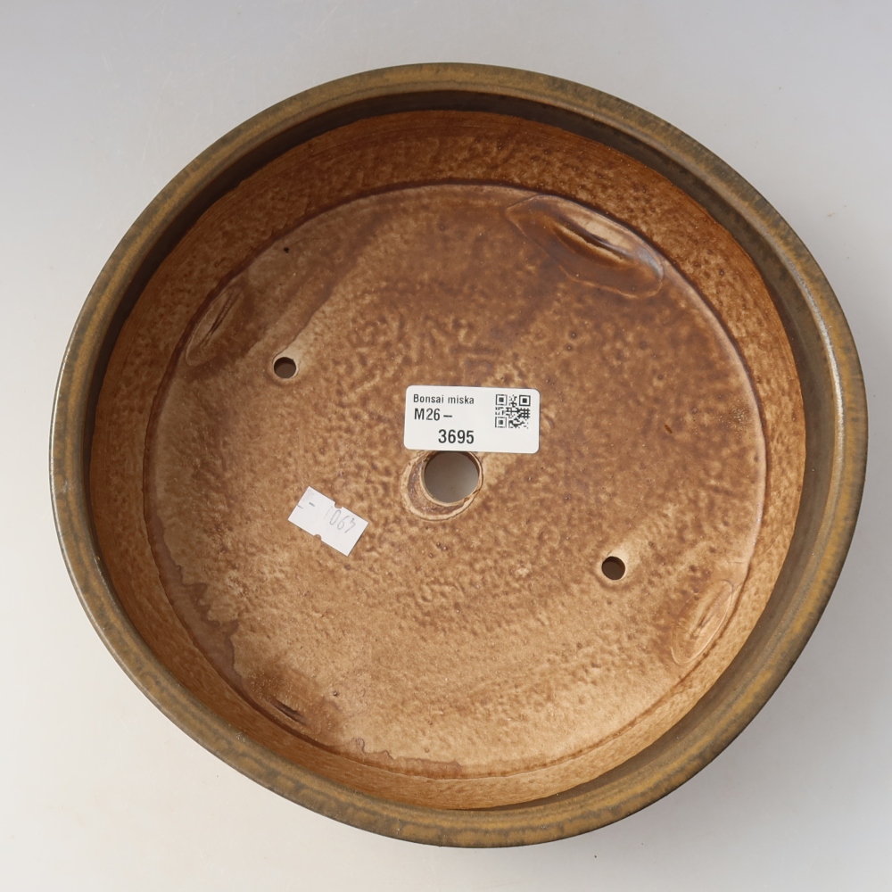 Ceramic bonsai bowl 21,5 x 21,5 x 6 cm, brown