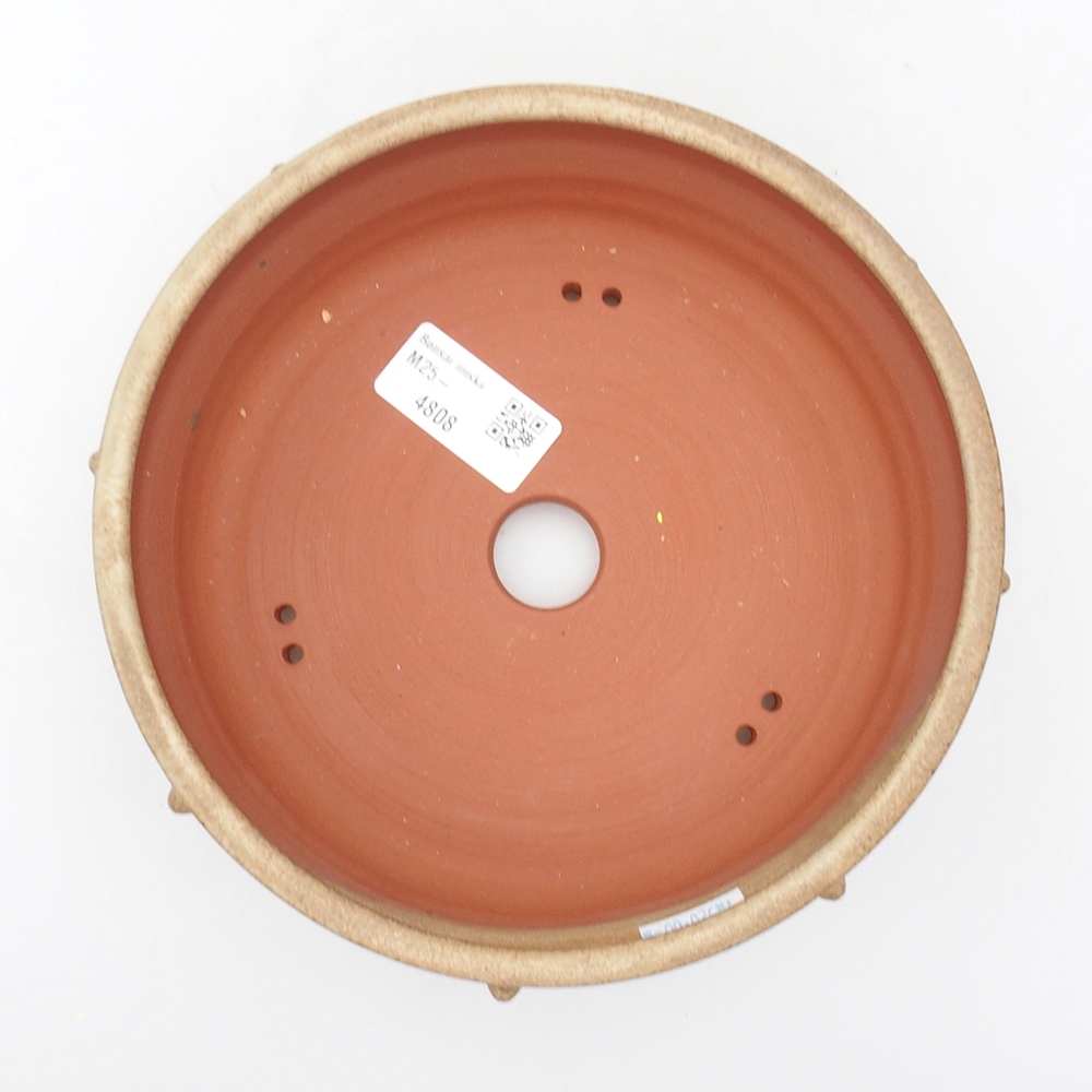 Ceramic bonsai bowl 18 x 18 x 5,5 cm, brown beige
