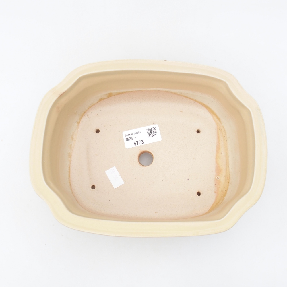Ceramic bonsai bowl 22,5 x 17,5 x 7,5 cm, color beige