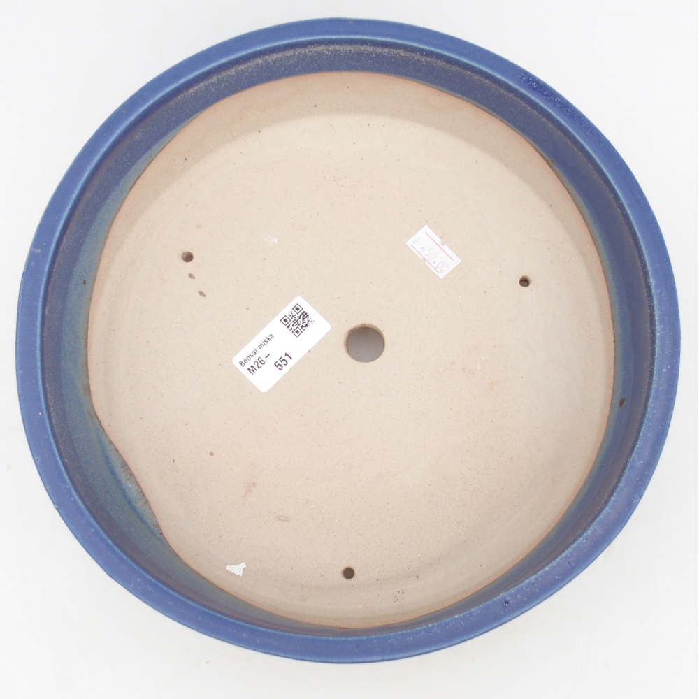 Ceramic bonsai bowl 24,5 x 24,5 x 7 cm, colour blue