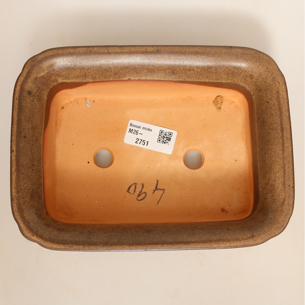 Ceramic Bowl, 20 x 15.5 x 5.5 cm, brown